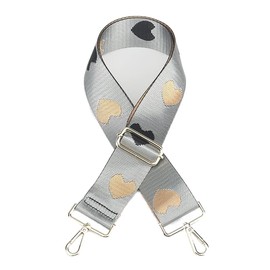 Adjustable Shoulder Strap Bag Strap for Bags, 75-135 cm, 5 cm Wide Shoulder Strap, Shoulder Strap with Love Heart Pattern, Bag Strap, Girls DIY Accessories, Bag Handle for Bags, Handbags, #4