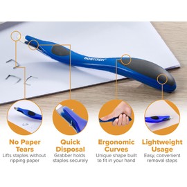 Bostitch Office Professional Magnetic Easy Staple Remover Tool - Staple Puller Stick for Office Home & School - 3 Pack - Black, Blue, and Red