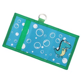 Leehoom Kids Wallet for Boys, RFID Blocking Trifold Canvas Outdoor Sports Wallet for Kids,Kids Festivals gifts,Birthday Gifts Wallet - Bubble Dinosaur