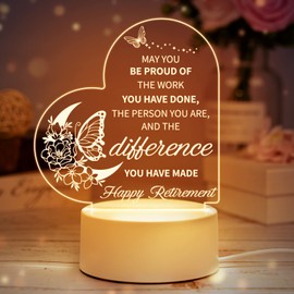 Retirement Gifts for Women and Men, Retired Gifts Night Light, 2023 Retired Gifts for Coworkers, Leaving Gifts, Farewell Gifts for Colleagues, Friends, Coach, Grandma, Grandad, Retirement Decoration