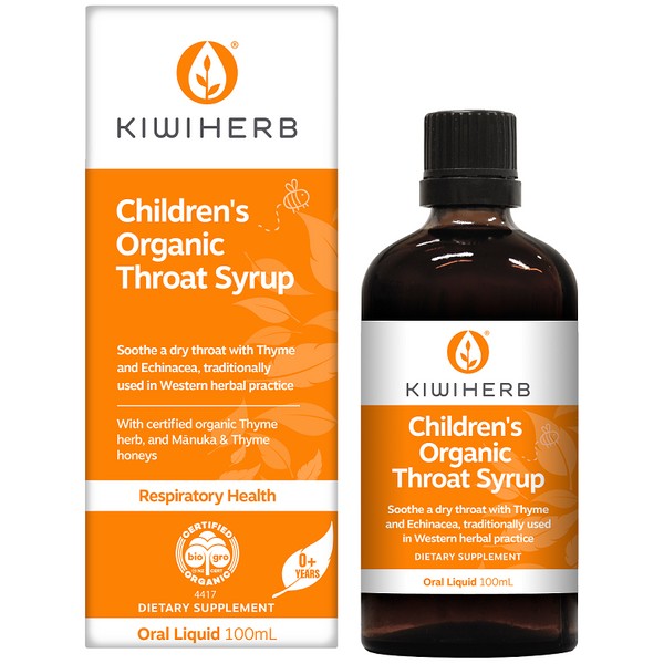 Kiwiherb Children's Organic Throat Syrup 100ml - Expiry 01/07/24