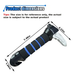 3 in 1 Car Handle Assist for Elderly, Multifunctional Car Door Handle with Window Breaker Seatbelt Cutter, Portable Auto Cane Car Door Latch Support Handle for Seniors and Handicapped (Blue, 1PC)