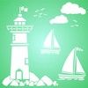 Lighthouse Stencil, 11,4 x 11,4 cm - Nubes náuticas de