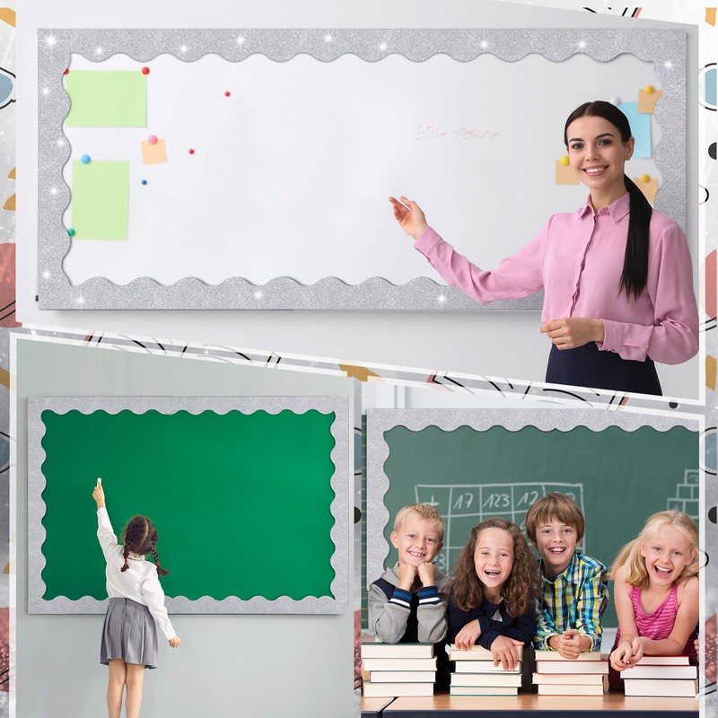 Fuyoooo 49 ft Magnetic Borders for Classroom Glitter Bulletin Board