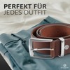 LINDENMANN Men's Leather Belt, Full Cowhide Leather, XXL, Buffalo Leather,