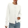 PRETTYGARDEN Womens Fall Button Down Cardigans Chunky Knit Ruffle Open