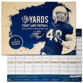 40YARDS City Country Football: Funny American Football Quiz (DIN A4 Pad; 50 Sheets) Guessing Game for Football Fans - City Country River Football Game for Football Bowl Party or Gift