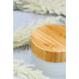 Wachsmann High-quality glass jars with bamboo lid, for sustainable DIY natural cosmetics, with gift packaging, travel container for ointments and lotions, 50 ml, pack of 5