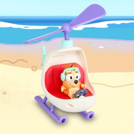 Bluey - Bingo Helicopter, Blue Dog Vehicle, Helicopter with Accessories for Flying, Bingo Figure with Accessories, Figure and Vehicle from the Children's Series Famosa (BLY62200)