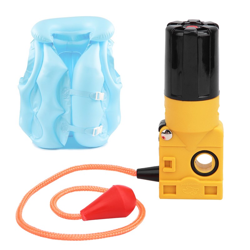 Portable Automatic Inflator Device with Hydrosolvent Accessories for Inflatable Life