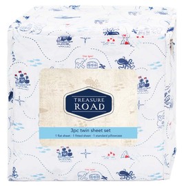 LITTLE CELEBRITY Twin Sheet Set | Kids Sheet & Pillowcase Sets | Twin Sheets for Boys Girls, Fitted Sheet, Top Sheet, Pillowcase | Twin Sheets Set | Twin Bed Sheets | Bed Sheets Twin(Treasure)