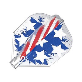 8 Flight Unisex Adult USA Stars and Stripes Flag Clear No. 6 Shape Pro Dart Flights for Darts Shaped System, No.6