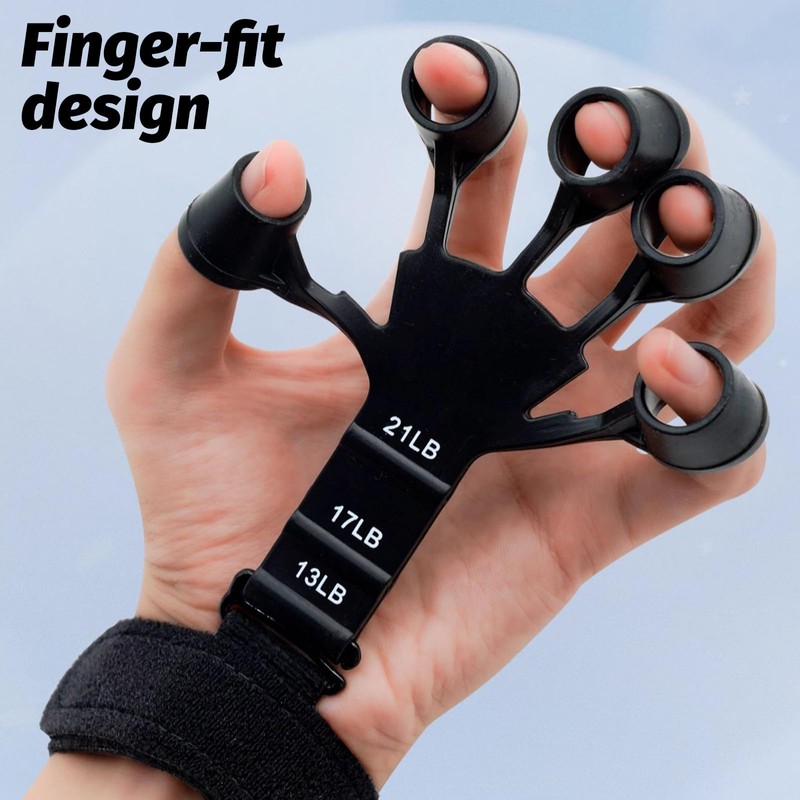 Bzzerumy Hand Trainer 5-Finger Grip Strength Trainer - Set of