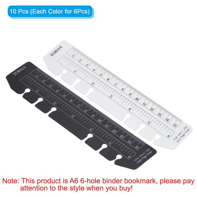 PATIKIL 18cm x 4cm Bookmark Ruler 10pcs Snap-in Ruler Page