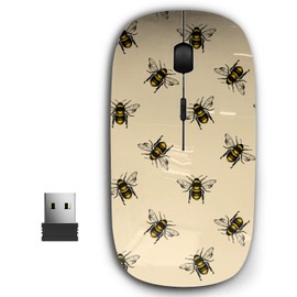 KAWAMOUSE 2.4G Ergonomic Portable USB Wireless Mouse for PC, Laptop, Computer, Notebook with Nano Receiver (Honey Bee)