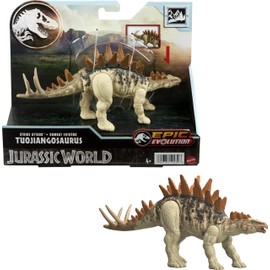 Mattel Jurassic World Strike Attack Dinosaur Toy with Single-Strike Action & Movable Joints, Tuojiangosaurus Action Figure Includes Digital Play