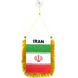 Iran Mini Flag 4"x6" Window Banner w/ suction cup