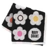 MARY QUANT 192005-0024-03 Towel Handkerchief, Colorful Daisy, Black, Women's, Hand