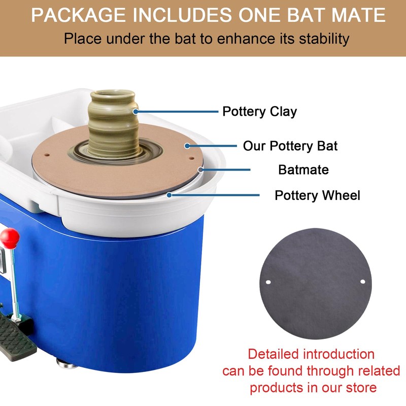 LEOLIO 2 Pcs 12 Inch Pottery Wheel Bats, Thick Clay