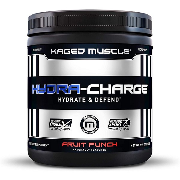Electrolytes, Kaged Muscle Hydra-Charge Premium Electrolyte Powder, Hydration Electrolyte Powder, Pre Workout, Post Workout, Intra Workout, Fruit Punch, 60 Servings