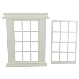 Melody Jane Dollhouse Miniature Plastic White Georgian Window Frame 12 Disc DIY Builders