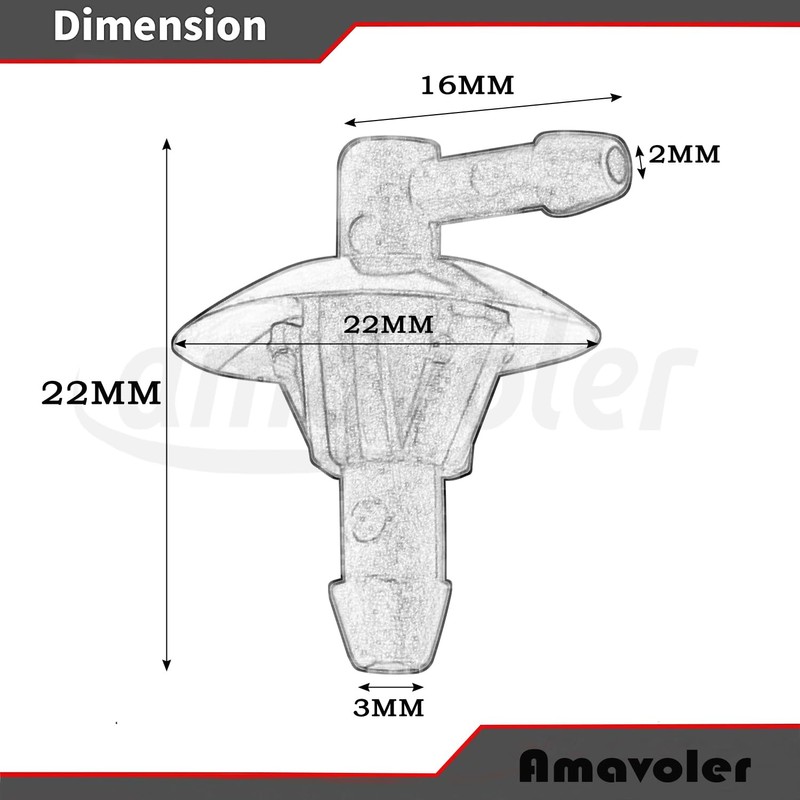 Amavoler 5125061AA Windshield Washer Nozzle Aftermarket Accessory Fit for Dodge
