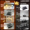 LANSCOERY Acrylic Display Case, Wall Mounted Lighted, 5 Tier, Black
