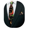 Vittorio Farina Mardi Gras Necktie & Matching Pocket Square Set