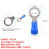 Bokwin 100Pcs 16-14AWG Insulated Terminals Ring Electrical Wire Crimp Connectors