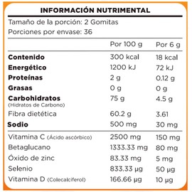 Multivitamínico Powerful Defense, Gomitas, Para un Boost de Vitamina C, Sabor Mandarina y Naranja, Con Colágeno y Ácido Hialurónico, Vitaminas C, D y E, 100% Natural, Sin Azúcar y Gluten, Heally