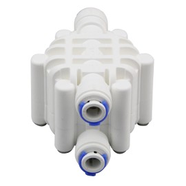 Auto Shut Off Valve / 4 Way Valve for Reverse Osmosis RO System-1/4 Inch Quick Connector-NSF Approved (RO5-ASV)