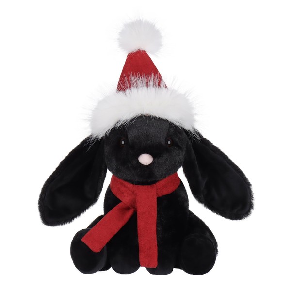 Apricot Lamb Christmas Toys Plush Black Bunny Rabbit with Hat