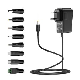 5 V 2 A power supply, 5 V AC DC power supply transformer with 8 DC plugs for 5 V electronics such as tablet phone USB HUB CCTV camera, 2000 mA max.