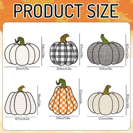 Whaline 12 Pcs Fall Refrigerator Magnets Pumpkin Fridge Magnets Decorative Orange Color Buffalo Plaid Magnet Stickers for Garage Mental Door Mail Box Microwave Cabinet Washing Machine Decor