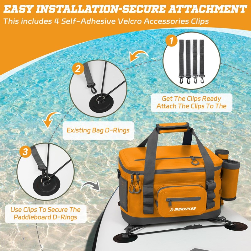 MORXPLOR Waterproof Shell 24 cans Paddle Board Cooler Bag, Sup