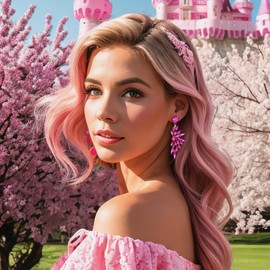 BriLove Bridal Wedding Earrings for Brides Bridesmaid, Crystal Teardrop Marquise Cluster Bling Rhinestone Dangle for Women Fuchsia Gold-Toned