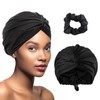 Double-Layer Bonnet for Sleeping Women, Adjustable Silk Hair Wrap for
