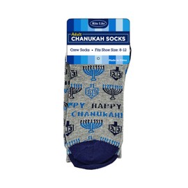 Rite Lite Chanukah Socks, Adult Crew, Happy Chanukah, Carded