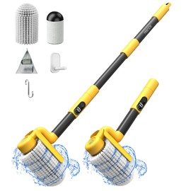 Electric Spin Scrubber, Cordless Cleaning Brush Scrubber for Home, 600RPM & 2.5H Runtime with Universal Brush Head, Bathroom Scrubber with Dual Speeds for Bathroom Shower Bathtub Glass Car