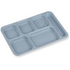 Carlisle FoodService Products Right-Hand 6-Compartment Tray, 10" x 14", Slate