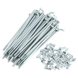 RATCHROLL 1 Set Universal Bicycle Spokes 12G 85mm Length Bike Wheel Spokes Nipple Silver Tone Carbon Steel Galvanized