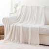 Battilo Cream Throw Blanket for Couch, Bedroom Decor Boho Throw
