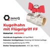 zencQ Ball Valve with Screw Connection 1/2 Inch FF, Brass