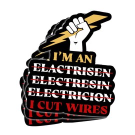 3 Pcs I'm an Electrician I Cut Wires Sticker, Im an Electrician I Cut Wires Stickers Lineman Welder Builder Super Electric Sticker Hard Hat Stickers for Laptop Bottle Phone Car Helmet 3"