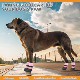 KOOLTAIL Anti Slip Dog Socks to Prevent Licking Paws for Hot/Clod Pavement, Waterproof Long Snow Dog Boots&Paw Protector with Strap Traction Control for Hardwood Floor for Small Medium Large DogsXXL