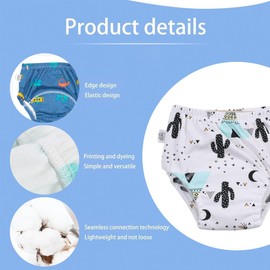 DHKFXKT Baby Potty Training Pants, Potty Training Pants for Boys Girls, Reusable (3 Pack) Multicolor