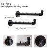 Industrial Wall Pipe Clothes Bar - Heavy Duty Metal Coat