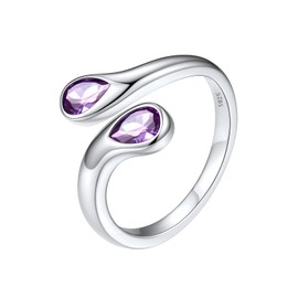 Thumb Rings for Women 925 Silver Rings Women Promise Rings for Women Amethyst Ring Adjustable