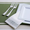 LEKOCH Pack of 100 Disposable Napkins, White with Grey Design,