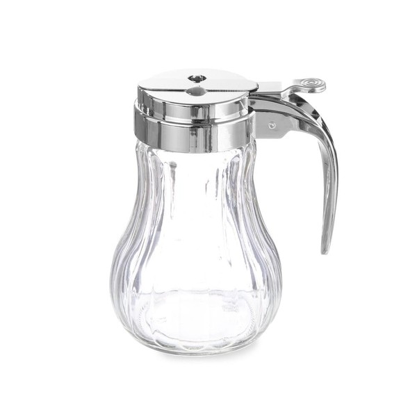 HENDI Honigspender, Glasspender Edelstahl Kopf, Glas Spender, Dispenser, Honingtopf, ø80x(H)115mm, Edelstahl